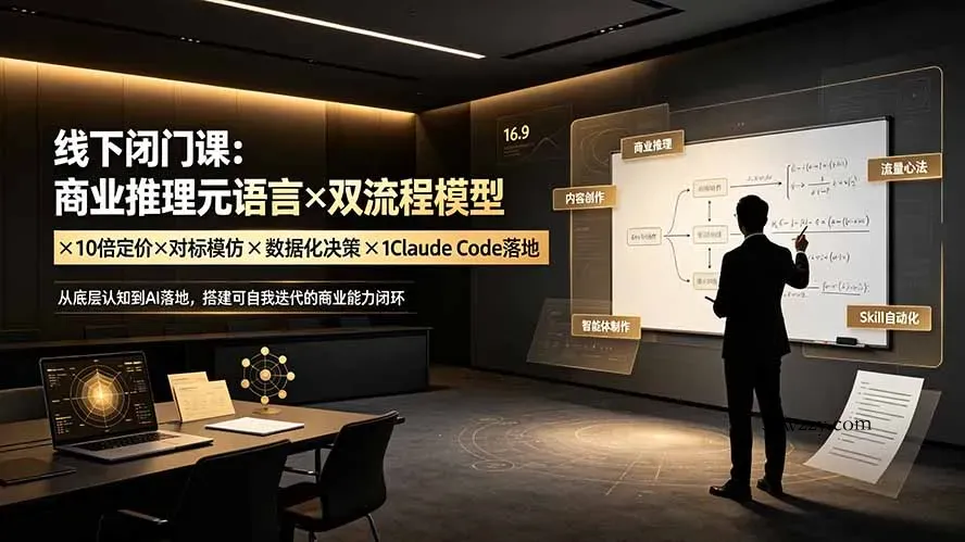 线下闭门课：商业推理元语言×双流程模型×10倍定价×对标模仿×数据化决策×Claude Code落地，击穿认知盲区-微众资源