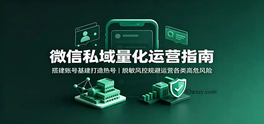 微信私域量化运营指南：搭建账号基建打造热号，脱敏风控规避运营各类高危风险-微众资源