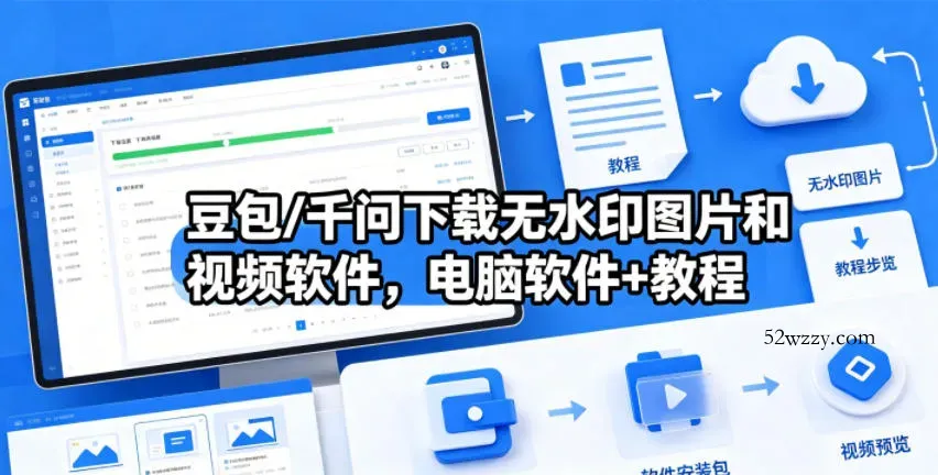 豆包/千问下载无水印图片和视频软件，电脑软件+教程-微众资源