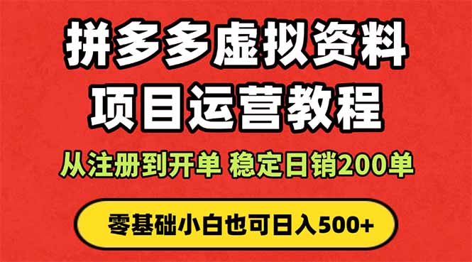 拼多多开店运营课程： 蓝海变现玩法，轻松实现睡后收入 零基础小白也可…-微众资源