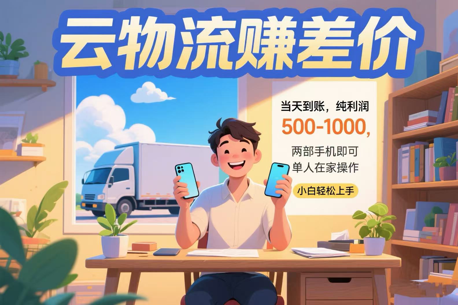 云物流赚差价 当天到账纯利润500-1000 两部手机即可 可单人在家操作 小…-微众资源