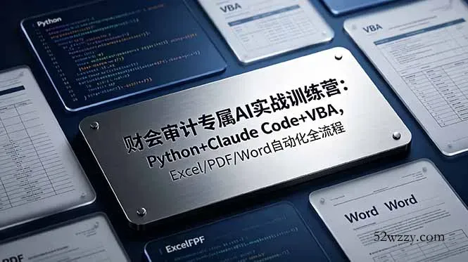 财会审计专属 AI实战训练营：Python+Claude Code+VBA，Excel/PDF/Word自动化全流程-微众资源