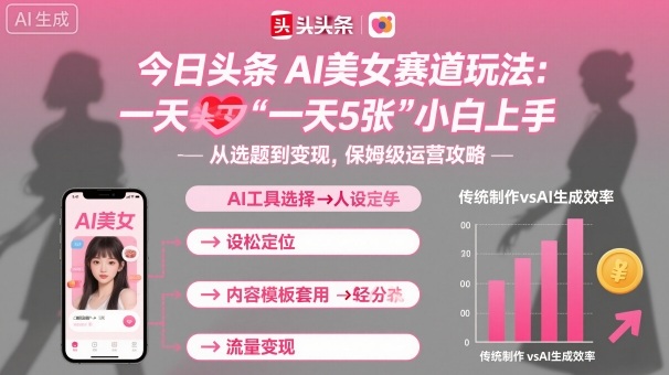 今日头条AI美女赛道玩法，一天轻松5张，小白轻松上手-微众资源