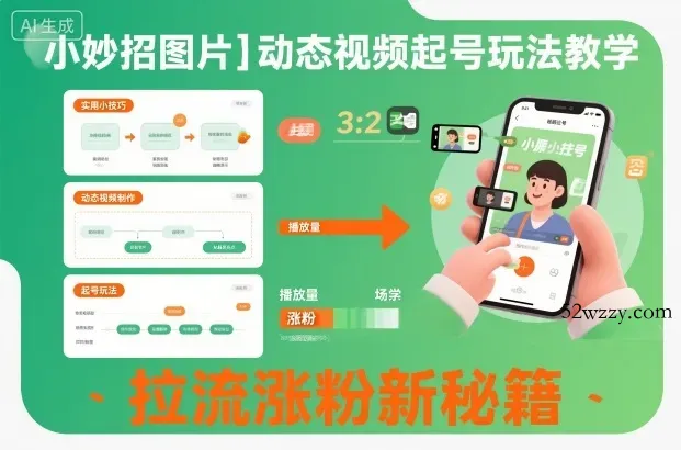小妙招图片＋动态视频起号玩法教学，拉流涨粉新秘籍-微众资源