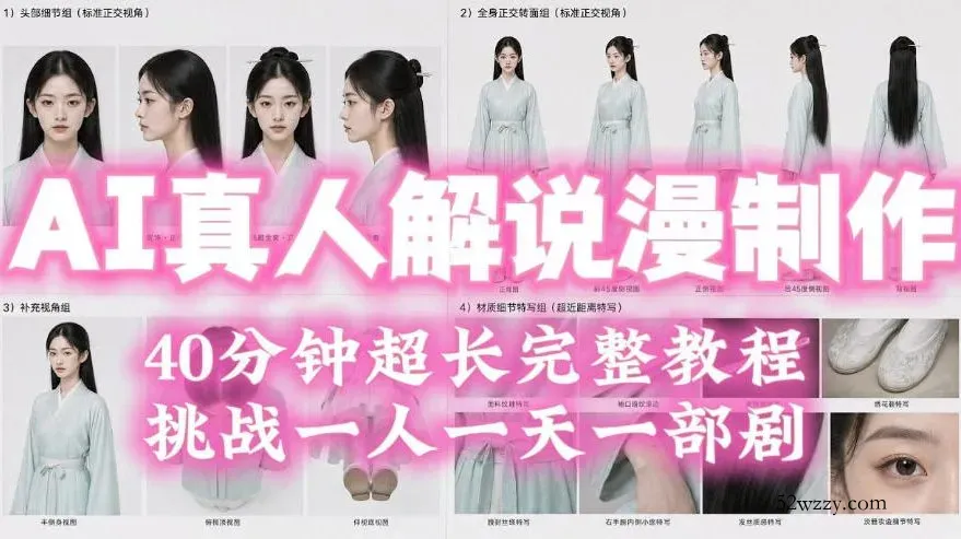 2026年AI真人解说漫剧自动批量化制作教程，40分钟超长完整，自动批量化制作，挑战一人一天一部剧！-微众资源