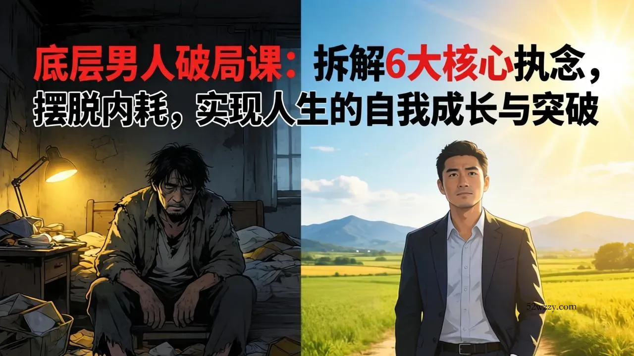 付费文章：底层男人破局课：拆解 6 大核心执念，摆脱内耗，实现人生的自我成长与突破-微众资源