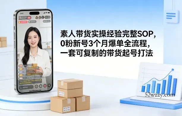 素人短视频带货实操经验完整SOP，0粉新号3个月爆单全流程，一套可复制的带货起号打法-微众资源