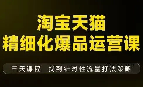 猫课子幽·淘宝天猫精细化爆品运营【音频+字幕+文档】(9月12-14杭州线下课)-微众资源