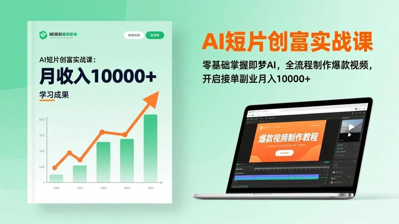 AI短片创富实战课：零基础掌握即梦AI，全流程制作爆款视频，开启接单副业月入10000+(更新-微众资源