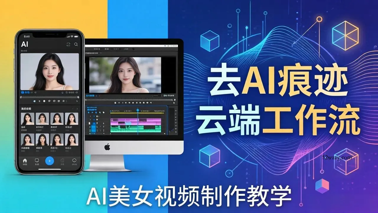 AI美女视频制作教学：去AI痕迹，云端工作流出图，手机电脑均可，不需要配置-微众资源