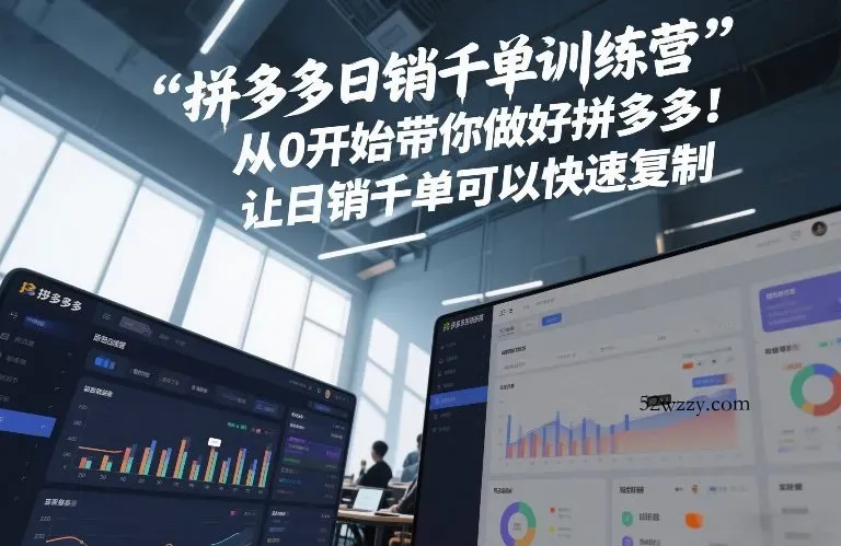 拼多多日销千单训练营，从0开始带你做好拼多多，让日销千单可以快速复制(更新26年1月)-微众资源