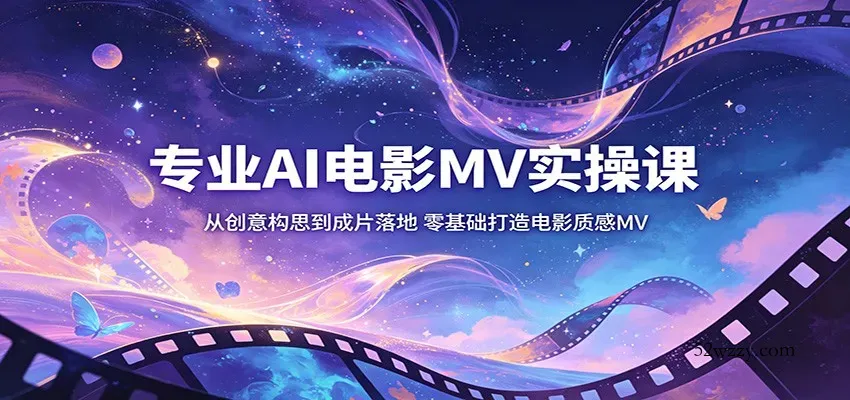 专业AI电影MV实操课：从创意构思到成片落地，零基础打造电影质感MV-微众资源