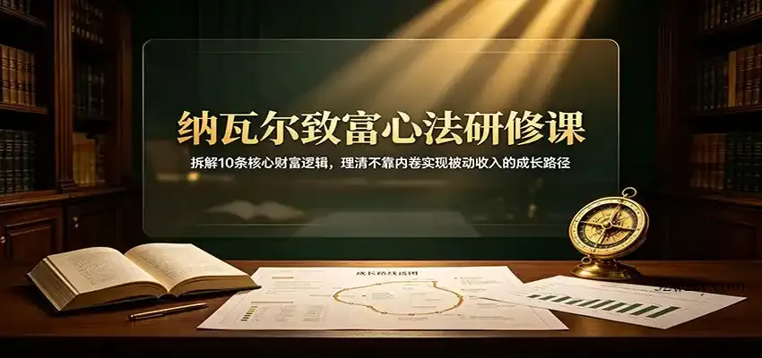 纳瓦尔致富心法研修课：拆解10条核心财富逻辑，理清不靠内卷实现被动收入的成长路径-微众资源