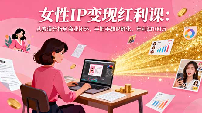 女性IP变现红利课：从赛道分析到商业闭环，手把手教IP孵化，年利润100万-微众资源