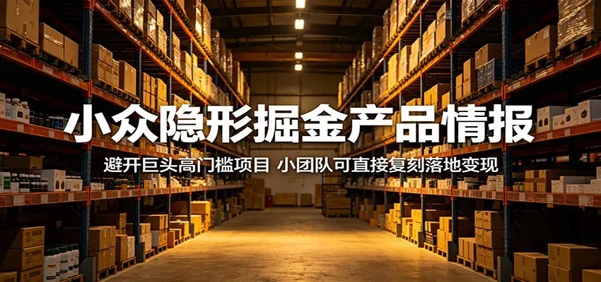 小众隐形掘金产品情报：避开巨头高门槛项目，小团队可直接复刻落地变现-微众资源