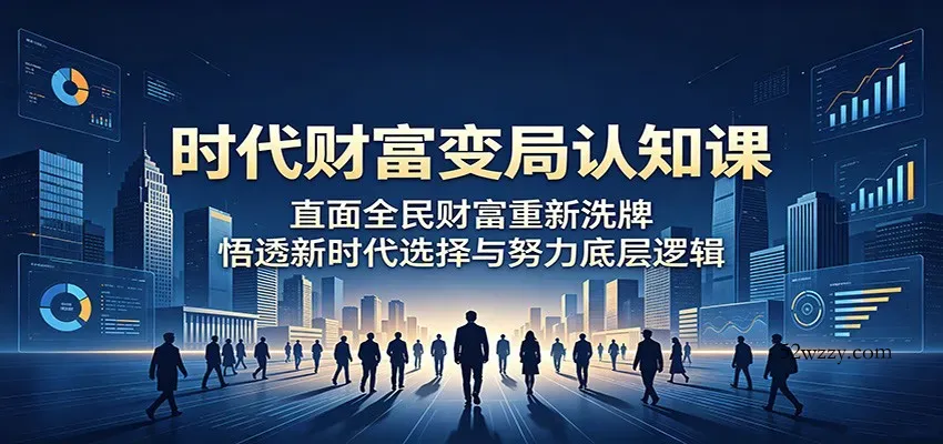 时代财富变局认知课：直面全民财富重新洗牌，悟透新时代选择与努力底层逻辑-微众资源