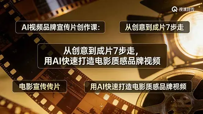 AI视频品牌宣传片创作课：从创意到成片7步走，用AI快速打造电影质感品牌视频-微众资源