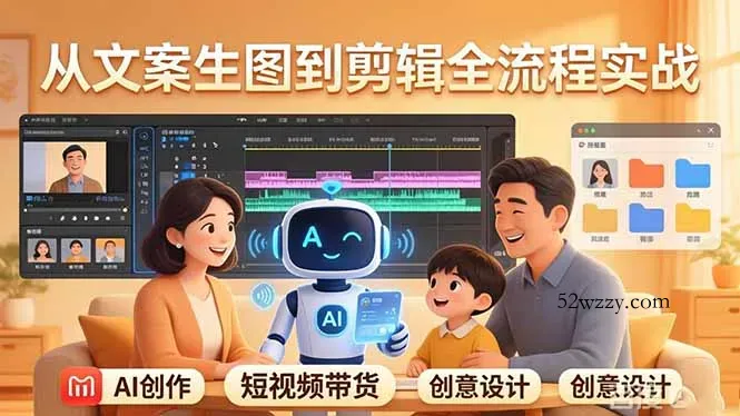 原创 AI 剧情短视频带货：AI+家庭剧情+带货广告，从文案生图到剪辑全流程实战-微众资源