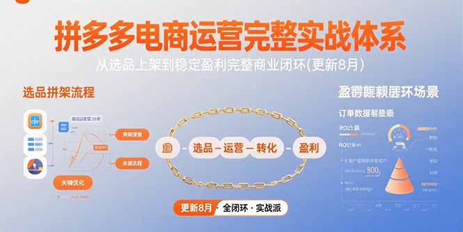 拼多多电商运营完整实战体系，从选品上架到稳定盈利完整商业闭环(更新8月-微众资源