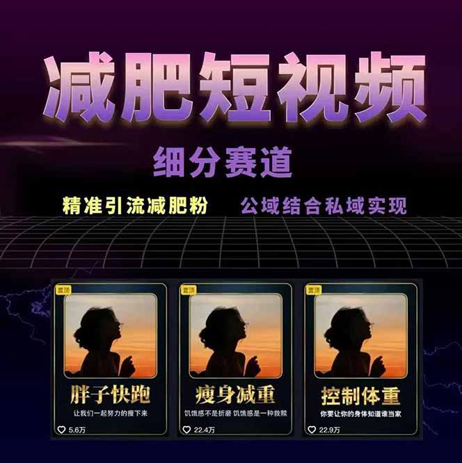 图片[1]-减肥短视频赛道运营课：素材准备-视频制作-引流变现全流程 (附素材-创新社-资源网-最新项目分享网站