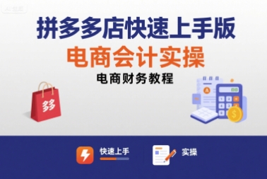 拼多多店快速上手版电商会计实操-电商财务教程-微众资源
