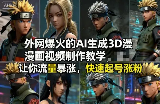 外网爆火的AI生成3D漫画视频制作教学，让你流量暴涨，快速起号涨粉！-微众资源