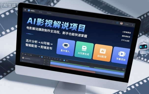 AI影视解说项目，电影解说爆款制作全流程，新手也能快速掌握-微众资源