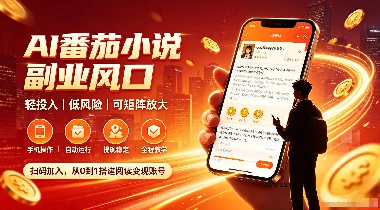 AI番茄全自动挂G，24小时躺賺副业，零基础小白当天即可上手出收益【揭秘】-微众资源
