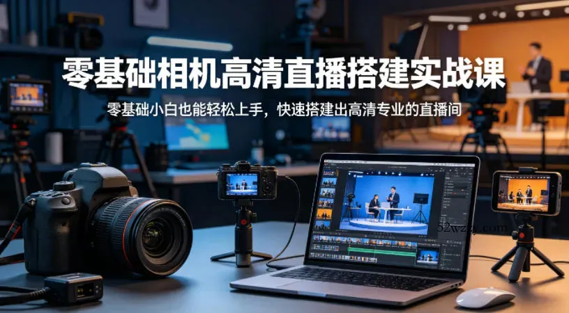 零基础相机高清直播间搭建实战课，小白也能轻松上手，快速搭建出高清专业的直播间-微众资源