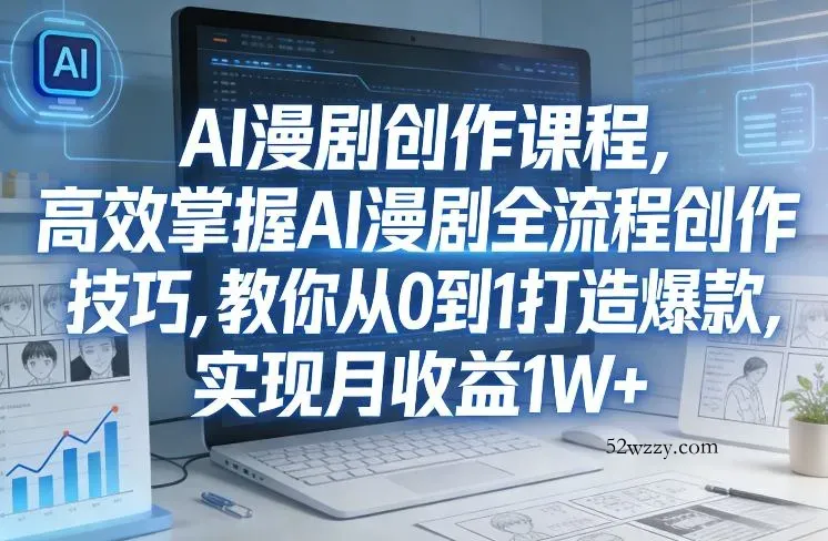 某社群AI漫剧创作课程，高效掌握AI漫剧全流程创作技巧，教你从0到1打造爆款，实现月收益1W+-微众资源