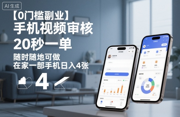 【0门槛副业】手机视频审核，20秒一单，随时随地可做，在家一部手机日入4张【揭秘】-微众资源
