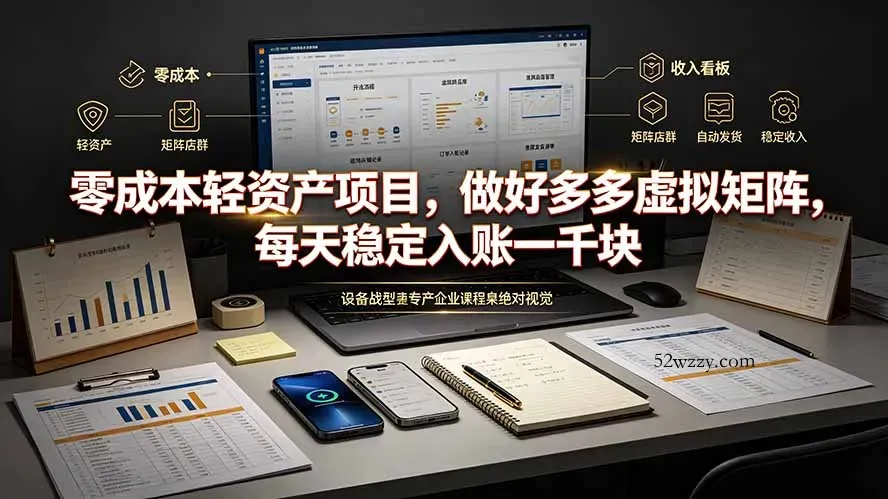 零成本轻资产项目，做好多多虚拟矩阵，每天稳定入账一千块-微众资源
