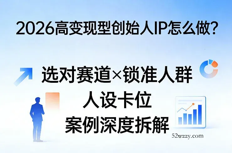 2026高变现型创始人IP怎么做？选对赛道×锁准人群×人设卡位×案例深度拆解-微众资源