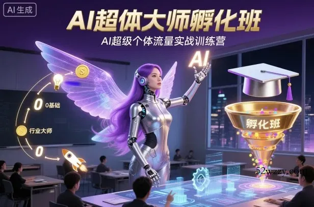 AI超体大师孵化班，AI超级个体流量实战训练营-微众资源