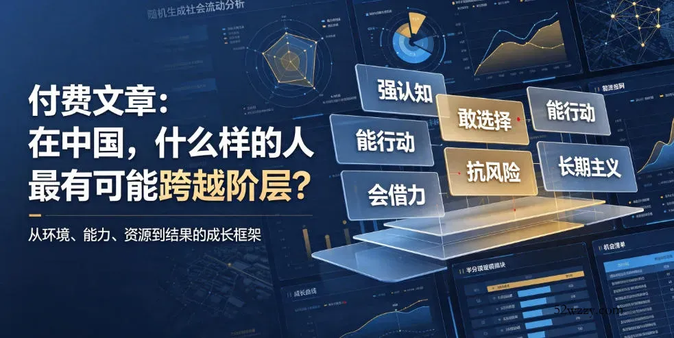 付费文章:在中国,什么样的人最有可能跨越阶层?-微众资源