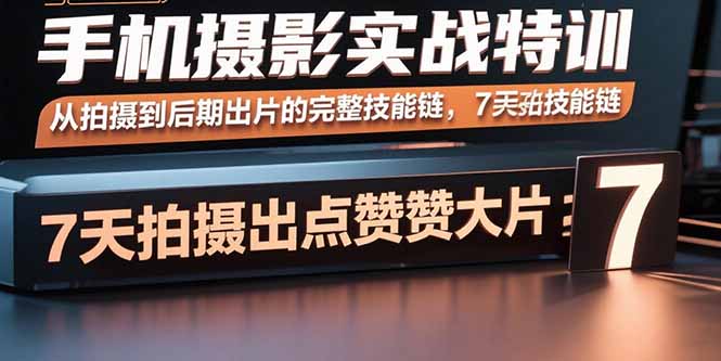 手机摄影实战特训，从拍摄到后期出片的完整技能链，7天拍出点赞大片-微众资源