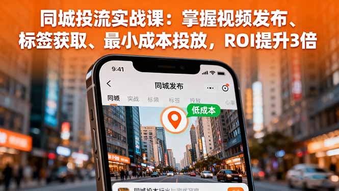 同城投流实战课：掌握视频发布、标签获取、最小成本投放，ROI提升3倍-微众资源