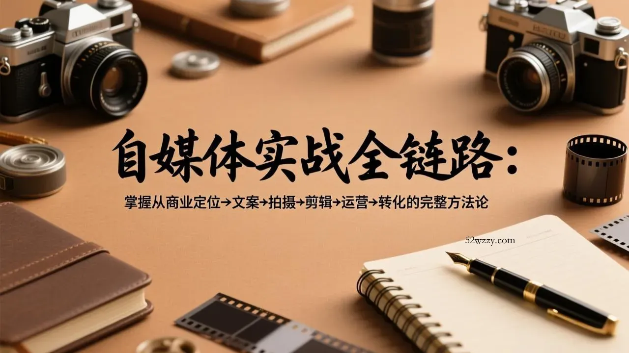 自媒体实战全链路：掌握从商业定位→文案→拍摄→剪辑→运营→转化的完整方法论-微众资源