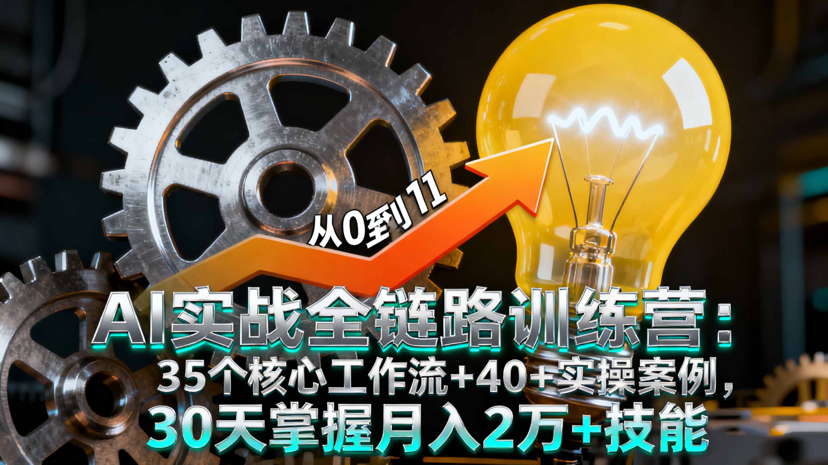AI实战全链路训练营：35个核心工作流+40+实操案例，30天掌握月入2万+技能-微众资源