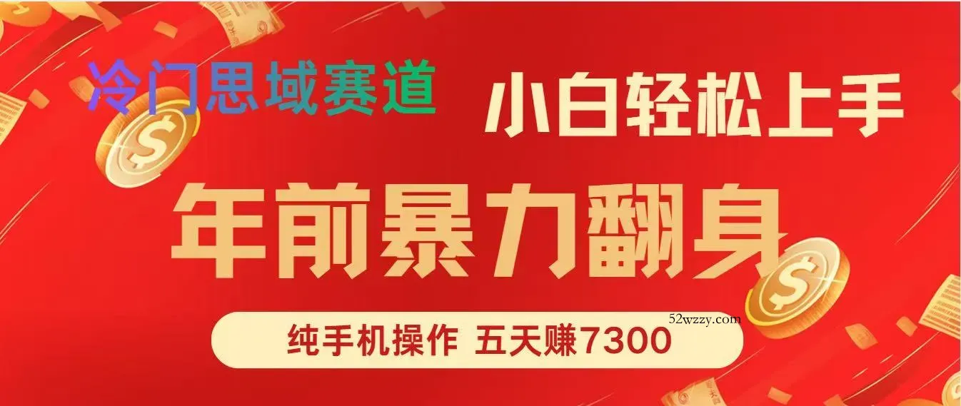 年前爆火项目，5天赚了7300-微众资源