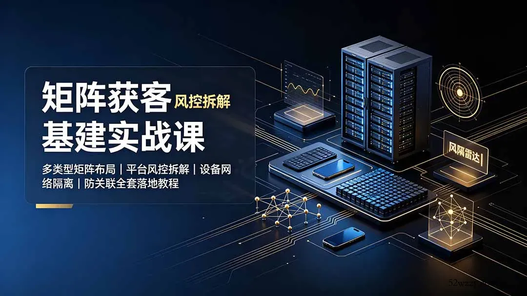 矩阵获客基建实战课：多类型矩阵布局｜平台风控拆解｜设备网络隔离｜防关联全套落地教程-微众资源