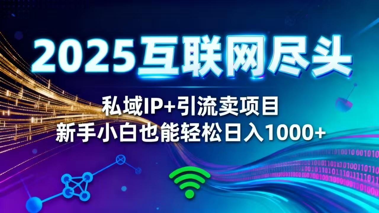 2025网创尽头王炸项目！私域 IP + 精准引流，新手小白在家躺赚日入 1000+-微众资源