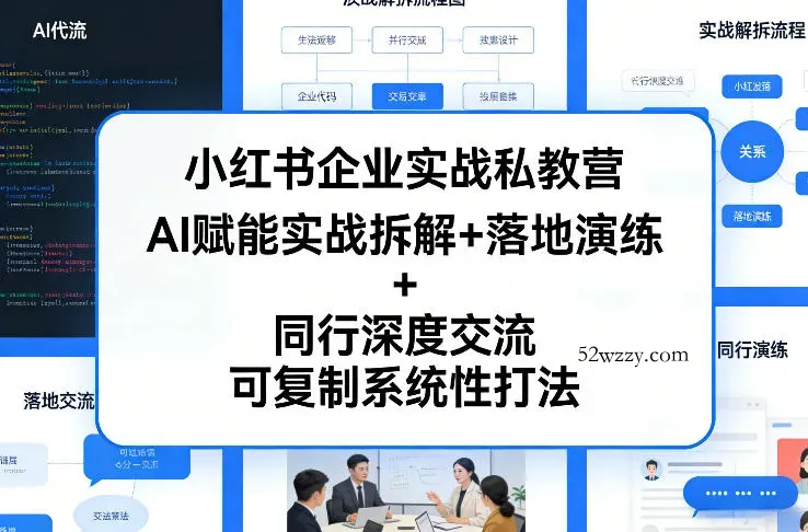 小红书企业实战私教营，AI赋能实战拆解+落地演练+同行深度交流，可复制系统性打法-微众资源