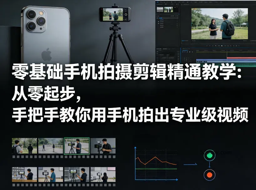 零基础手机拍摄剪辑精通教学：从零起步，手把手教你用手机拍出专业级视频-微众资源