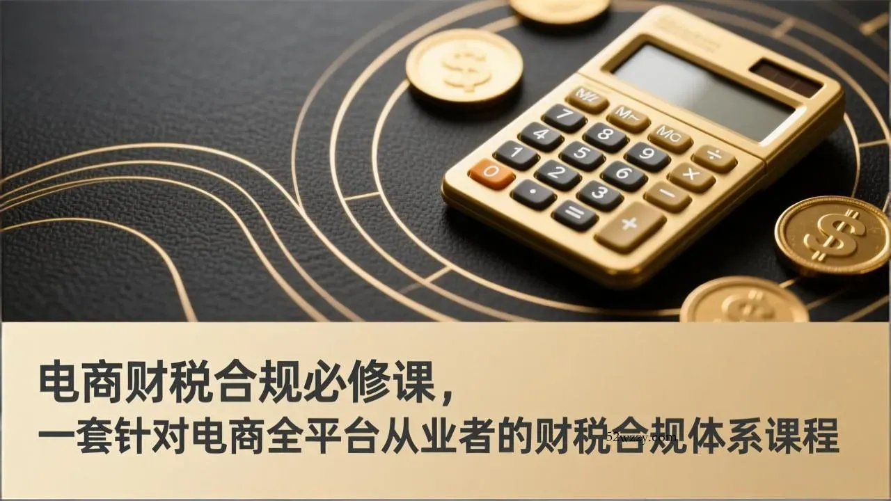 电商财税合规必修课，是一套针对电商全平台从业者的财税合规体系课程-微众资源
