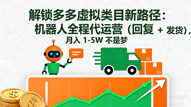解锁多多虚拟类目新路径：机器人全程代运营(回复 + 发货-微众资源