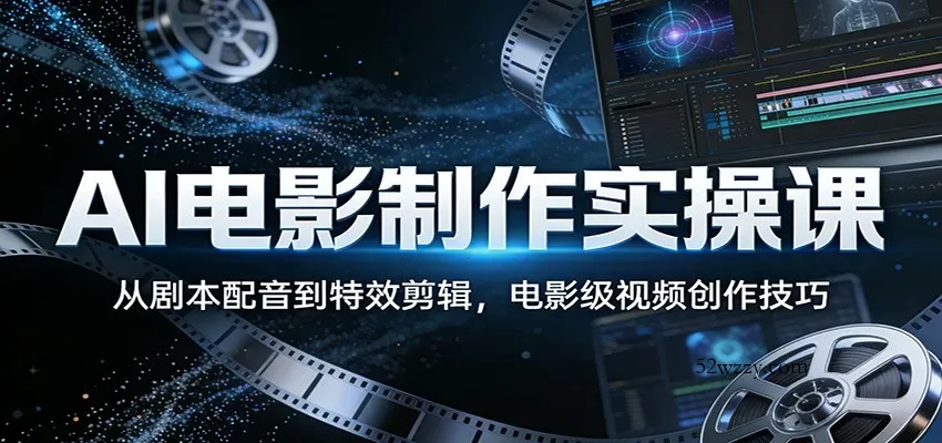 AI电影制作实操课：从剧本配音到特效剪辑，电影级视频创作技巧-微众资源