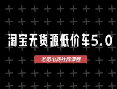 淘宝无货源价车5.0，2025最新VIP淘宝无货源课程，1688代发，蓝海选品，零成本创业首选(更新)-微众资源