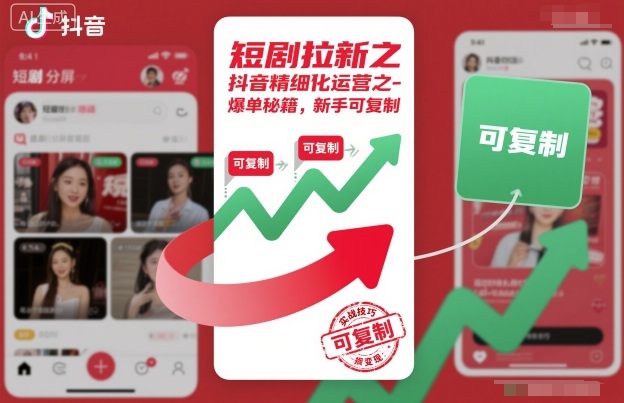 短剧拉新之抖音精细化运营之爆单秘籍,新手可复制