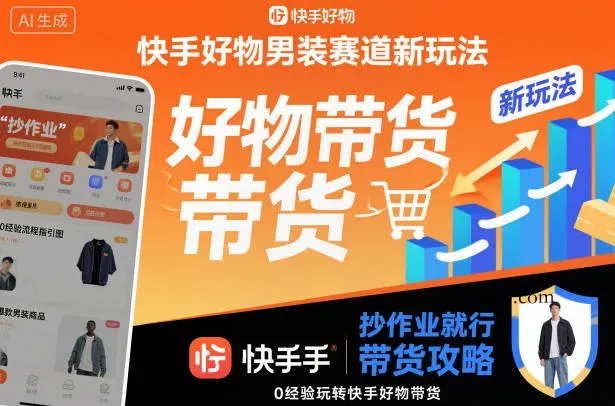 快手好物男装赛道新玩法，抄作业就行，0经验玩转快手好物带货-微众资源